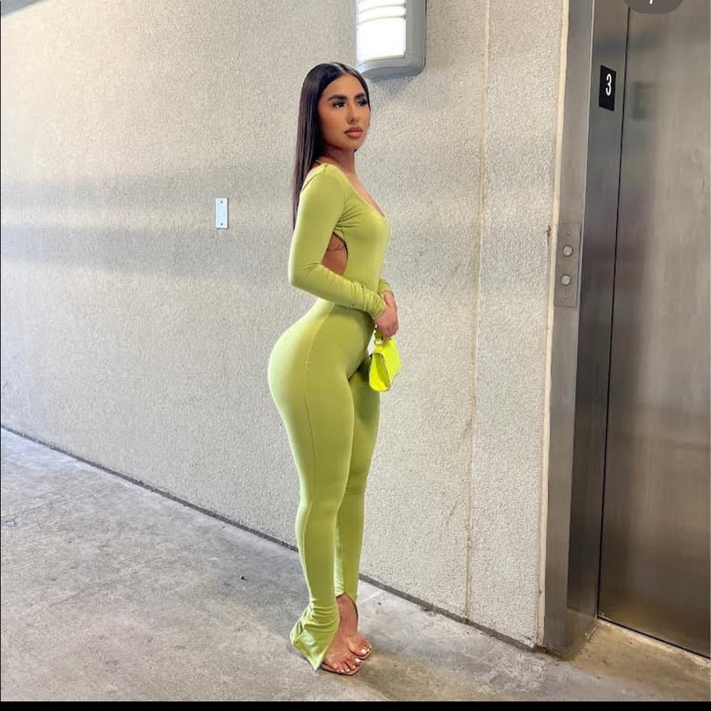 GREEN BADDIEVILLE JUMPSUIT